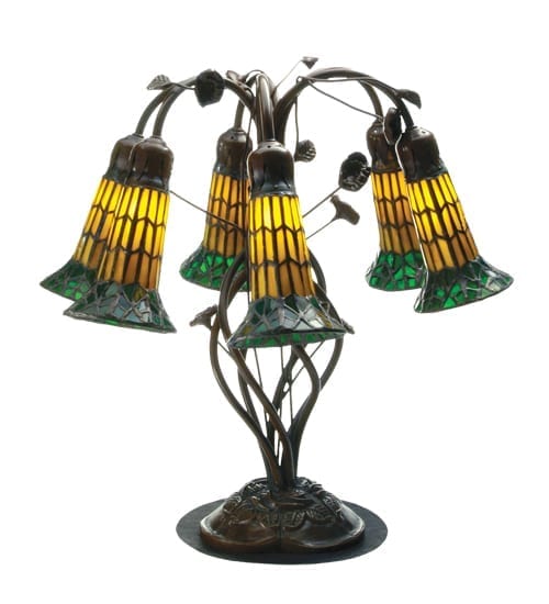 Pond Lily Lamp Amber And Green, Lily Table Lamp