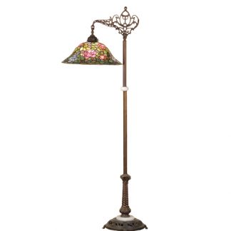 Tiffany Rose Bridge Arm Floor Lamp