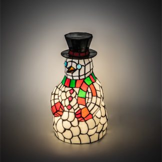 Snowman Mini Lamp 18471 - Tiffany Style Stained Glass Art - 14" Tall