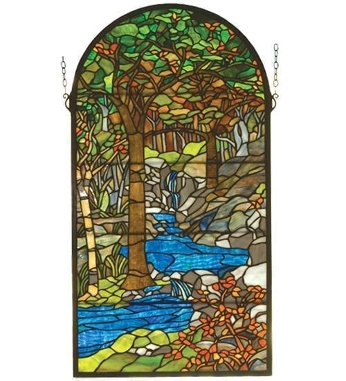 Tiffany Water Brooks Stained Glass Window Louis Comfort Tiffany Style
