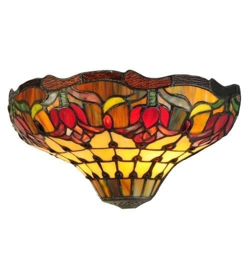 Tulip Wall Sconce 14" Wide Tiffany Style Floral Stained Glass Lighting
