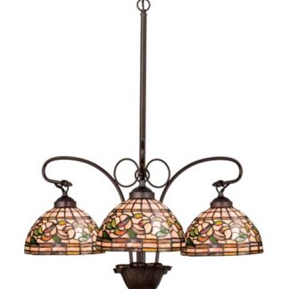 Turning Leaf 3 Light Chandelier | Tiffany Style Living Room Lamps