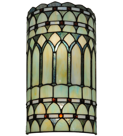 Two Light Aello Wall Sconce Hand Crafted Tiffany Style Stained Glass