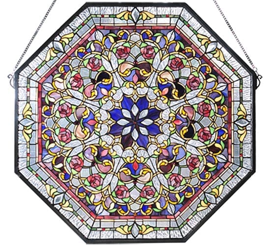 victorian floral stained glass window 25