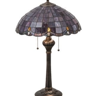 Tiffany Purple Stained Glass Table Lamp