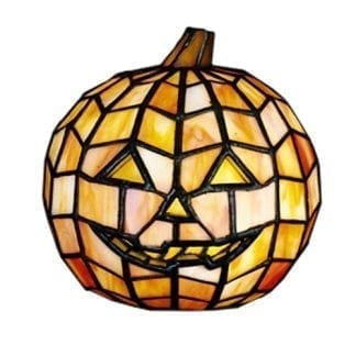 Pumpkin Mini Lamp 24733 - Tiffany Style Stained Art Glass - 7" Tall