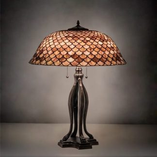 Tiffany Fishscales Burgundy Table Lamp