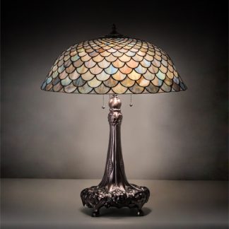 End Table Lamp Tiffany Fishscale Design Living Room Lighting Ideas
