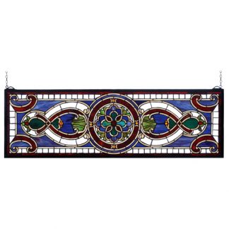 Evelyn in Lapis Stained Glass Window hanging window panels