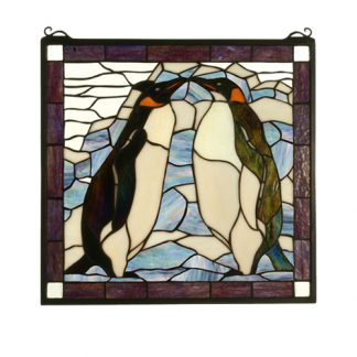 Glass Window Art Penguin Tiffany Style Home Decor