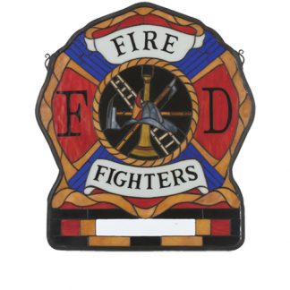 Hanging Stained Glass Windows Fireman Tiffany Style Interior Decor