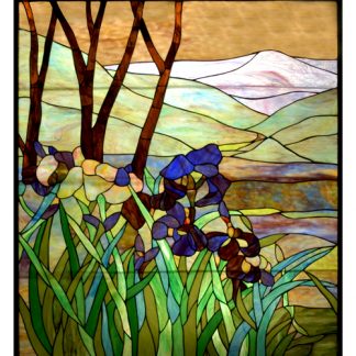 Hanging Stained Glass Windows Iris Tiffany Style Interior Decorations