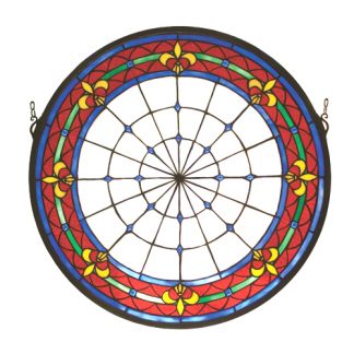 Round Stained Glass Window Tiffany Style Interior Decor