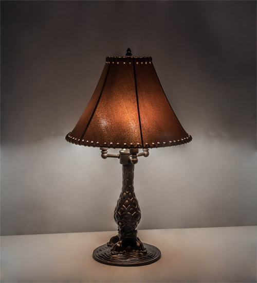Small Table Lamp Faux Leather Shade, Leather Lamp Shades