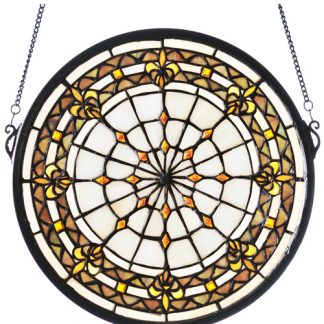 Stained Glass Art Deco Fleur-de-Lis Home Decor Window Hangings