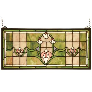 Stained Glass Window Hangings Tulips Tiffany Style Home Decor