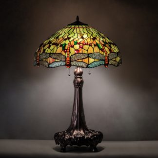 Table Lamp Glass Dragonfly Stained Glass Lighting for Home Decoration