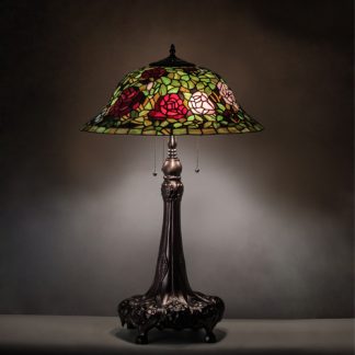Table Lamp Glass Rosebush Stained Glass Lighting for Home Decoration