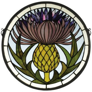 Thistle Stained Glass Window hanging window panels