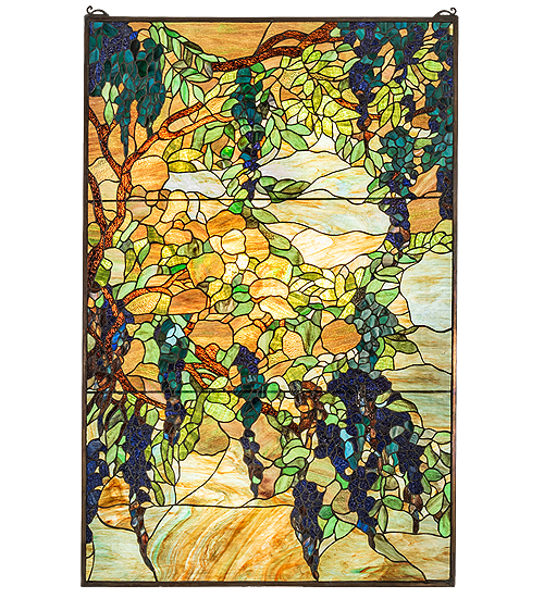 Tiffany Stained Glass Window Wisteria & Snowball Home Decor Hangings