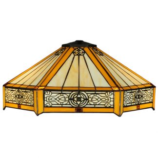 Mustard Yellow Lamp Shade 18" Wide Stained Glass