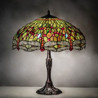 Green Dragonfly Stained Glass Lam