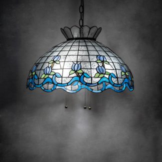 Rose Border Blue Pendant Lamp
