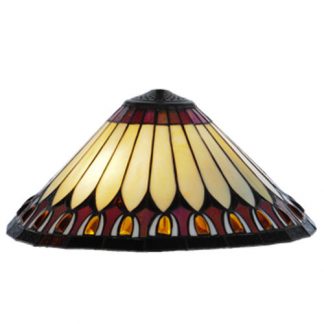Rustic Table Lamp Shade beige stained art glass replacement
