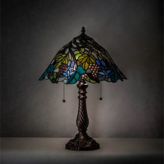 Spiral Grape Small Table Lamp Tiffany Style Design