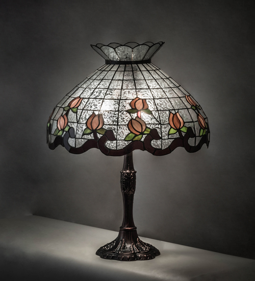 Tiffany Style RoseBorder Table Lamps Stained Glass Lighting Decor
