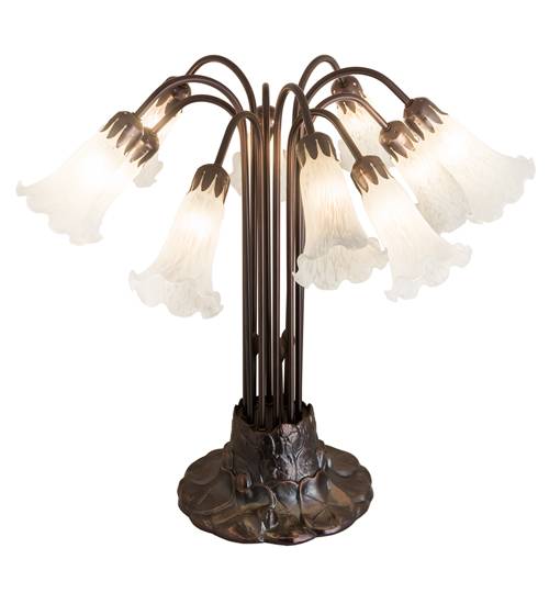 Lily Lamp 14391 - Tiffany Style White Glass Shades - 10 Light