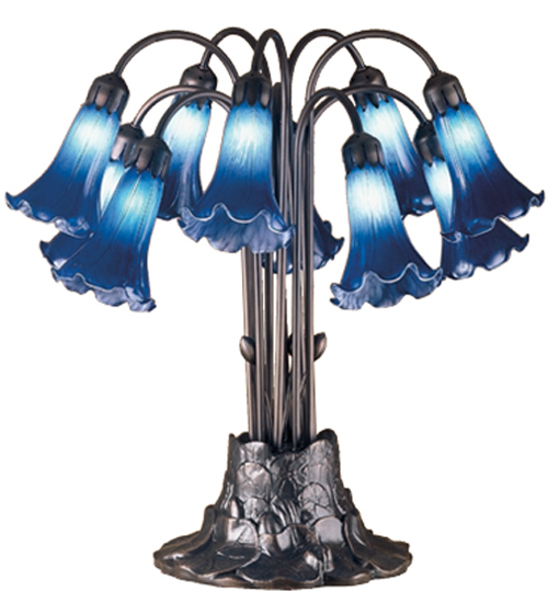 Lily Lamp 14397 - Tiffany Style Pink Glass Shades - 10 Light