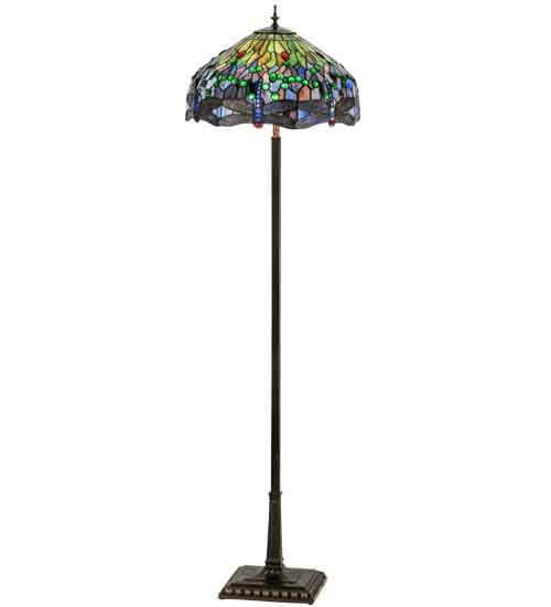 Dragonfly Floor Lamp 151154 - 67" Tall - Tiffany Style Glass Shade