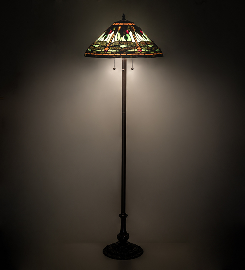 Dragonfly Floor Lamp 242786 - Tiffany Style Stained Glass Shade