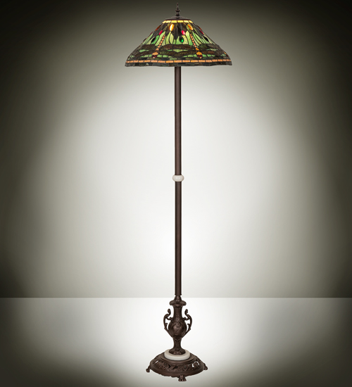 Dragonfly Floor Lamp 242832 - 71" Tall - Tiffany Style Stained Glass Shade