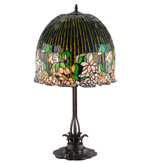 Flowering Locust Table Lamp 138581 - Stained Glass Lampshade - 32" Tall