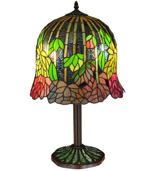 Honey Locust Table Lamp 134540 - Stained Glass Lampshade - 23" Tall
