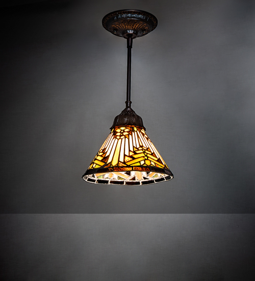 Mini Pendant Light Nuevo Mission 244862 Tiffany Style Glass Shade