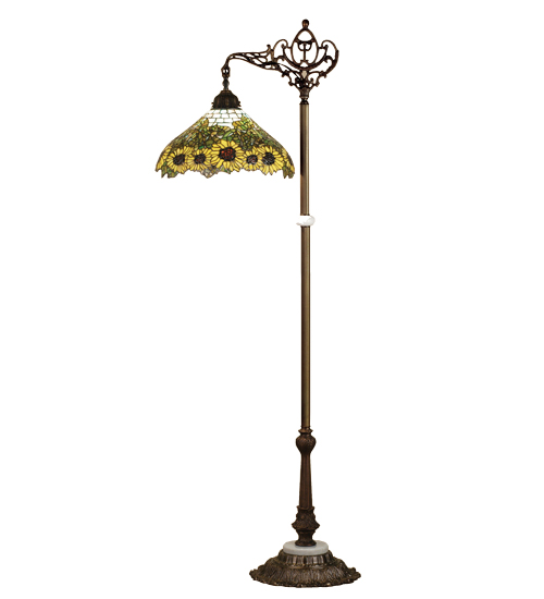 Sun Flower Floor Lamp 65834 - 61" Tall - Tiffany Style Glass Shade