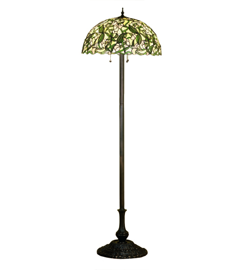 Sweet Pea Floor Lamp 48623 - 63" Tall - Tiffany Style Stained Glass Shade