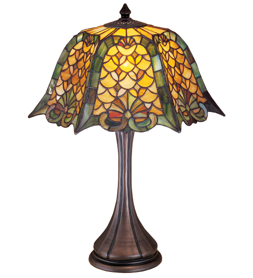 Table Lamp 19876 - Tiffany Style Stained Glass Shade - 21" Tall