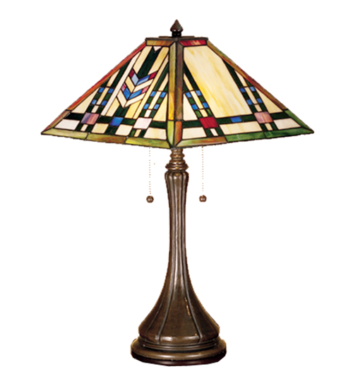 Table Lamp 31249 - Tiffany Style Stained Glass Shade - 23" Tall