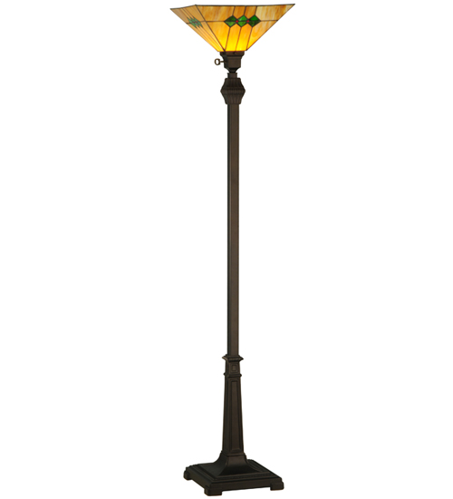 Torchiere Modern Floor Lamp 132578 - 62" Tall - Stained Glass Shade