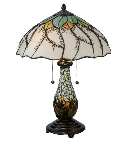 Videira Florale Table Lamp 139604 - Stained Glass Lampshade - 22" Tall
