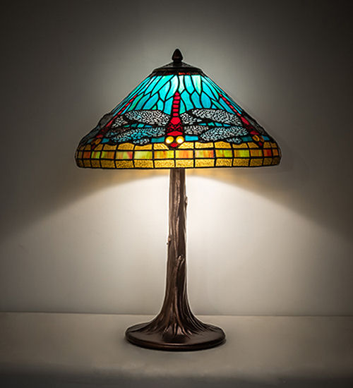 Tiffany Dragonfly Table Lamp 253822 With Stained Glass Lamp Shade