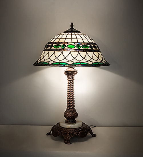 Tiffany Style Roman Table Lamp 253640 With Stained Glass Lamp Shade