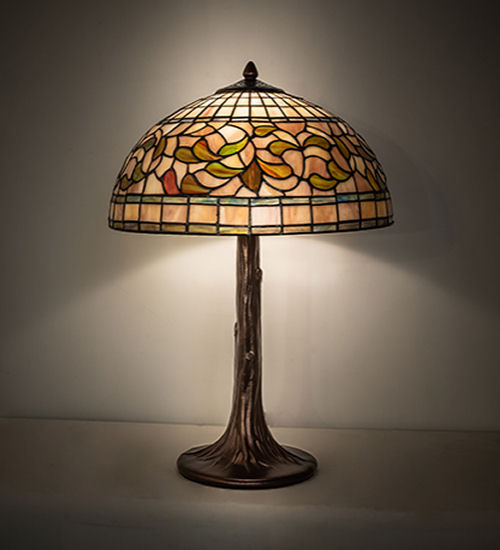 Tiffany Turning Leaf Table Lamp 253821 With Stained Glass Lamp Shade