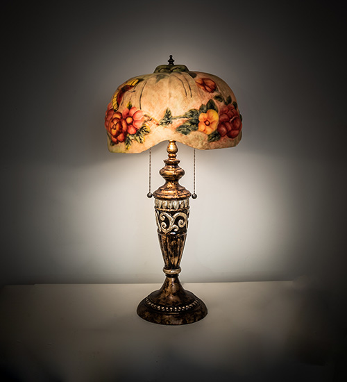 Puffy Butterfly & Flowers Table Lamp